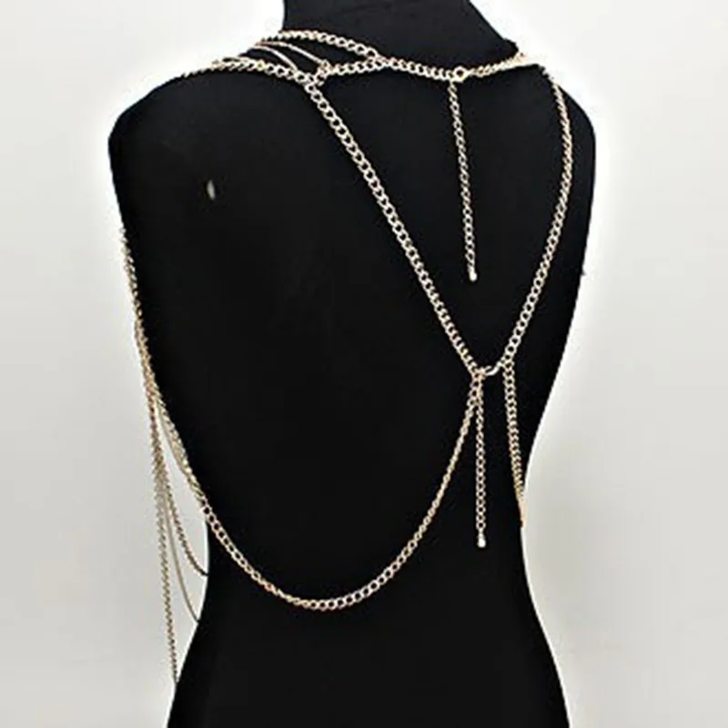 Сексуальная кисточкой тела Jewelry летние пляжные бикини Многослойные тонкие цепи