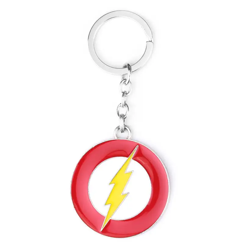 K56-1 SG DC Горячая фильм флэш Брелки Подвески Красный Желтый Shazam флэш логотип в виде молнии чокер брелок для женщин мужчин поклонников подарки - Цвет: K56-1