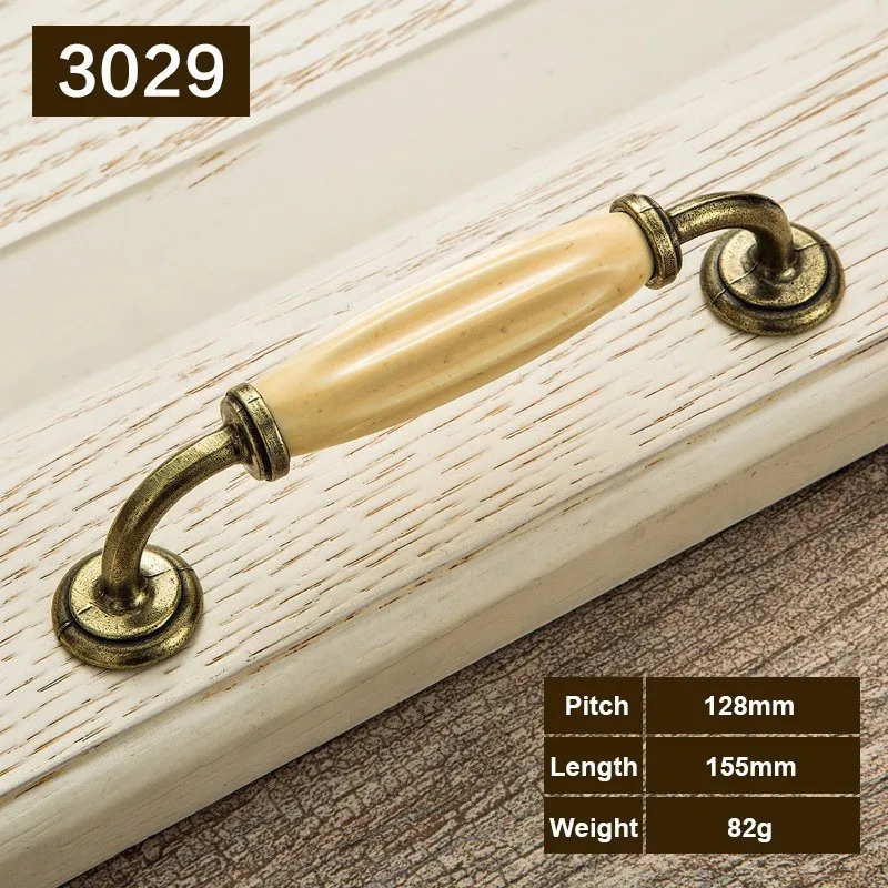 Classic Ceramic Door Handles Antique Kitchen Cabinet Knobs and Handles for Cupboards Drawer Pulls Handles Furniture Hardware - Цвет: D