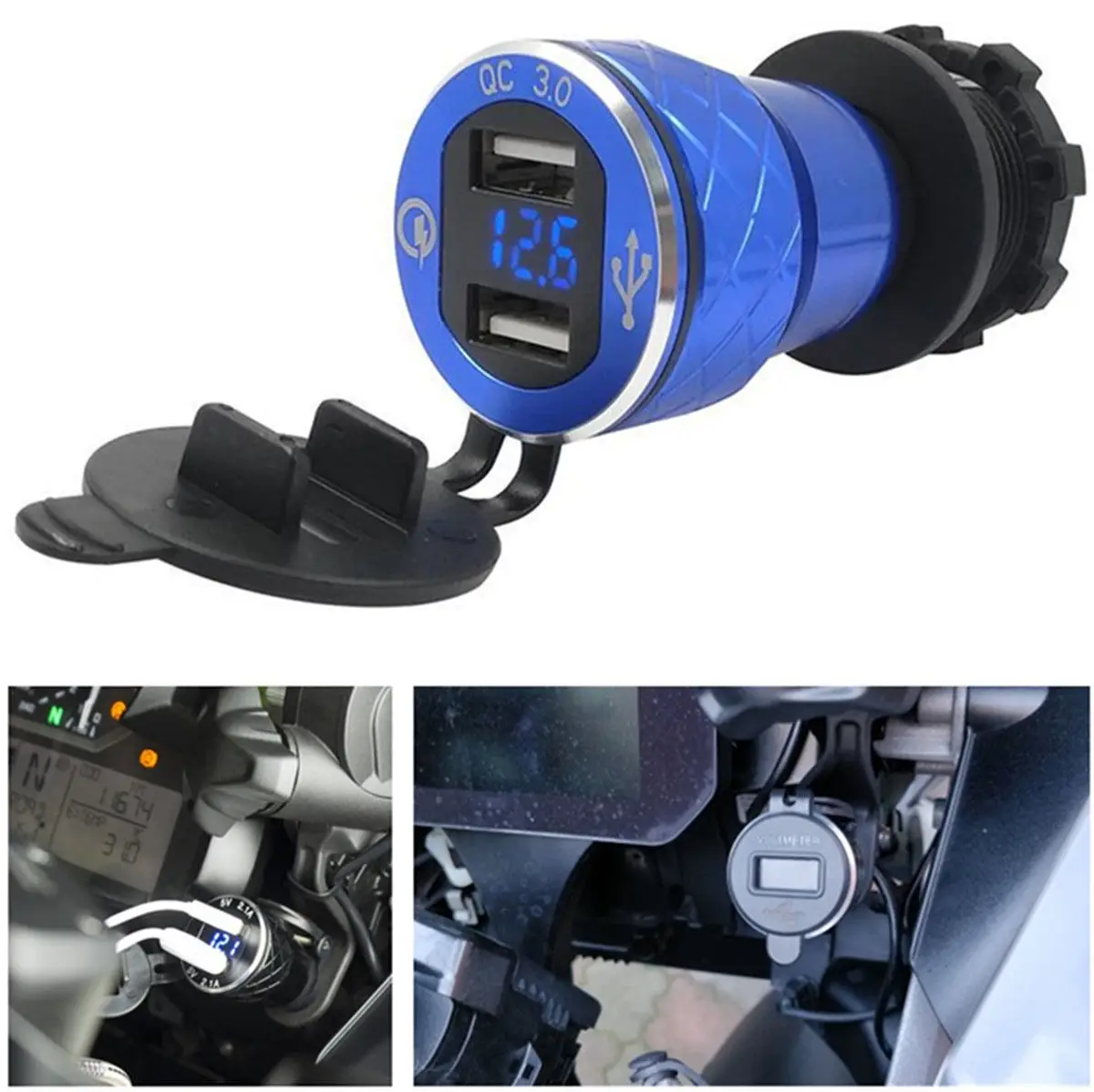 

4.2A Motorcycle Dual USB Adapter Charger For BMW F800GS F650GS Motor DIN Replace