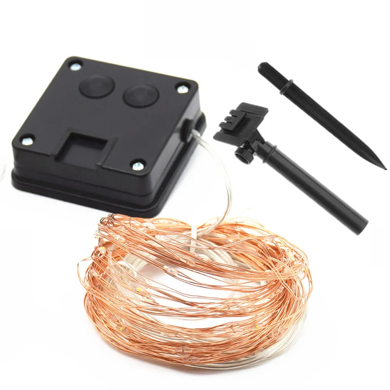 20 м 200 LED на солнечных батареях медный провод Декор струнные светильники IP65