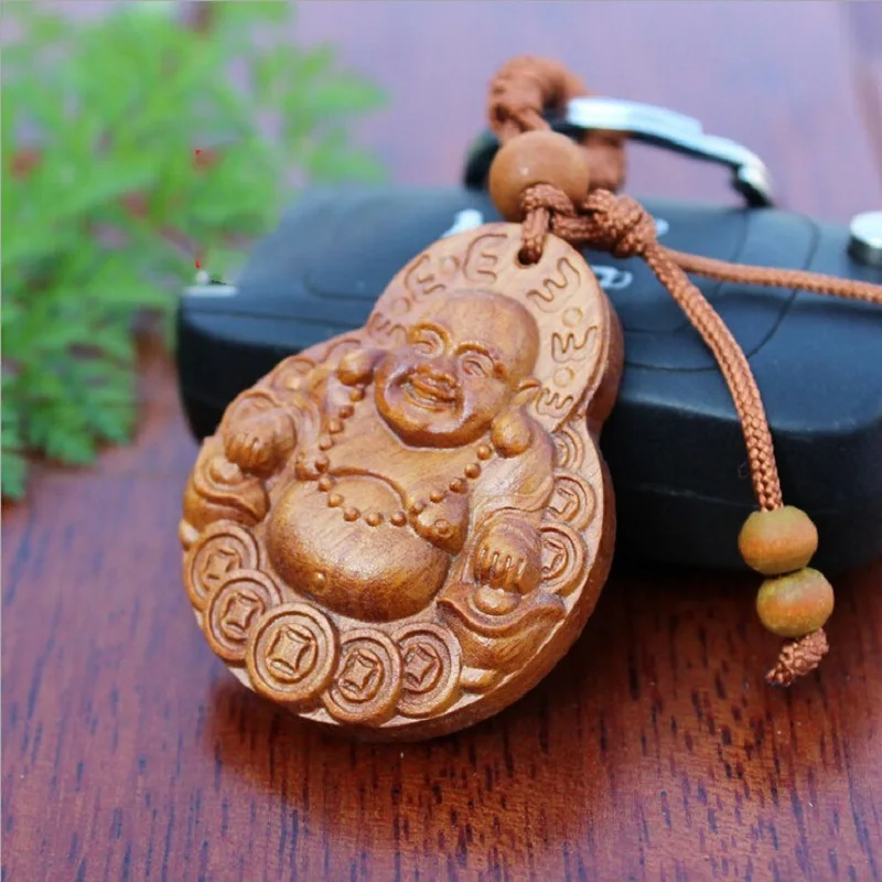 1 шт. горячая Распродажа розовый резной брелок Будда Кулон счастливые украшения