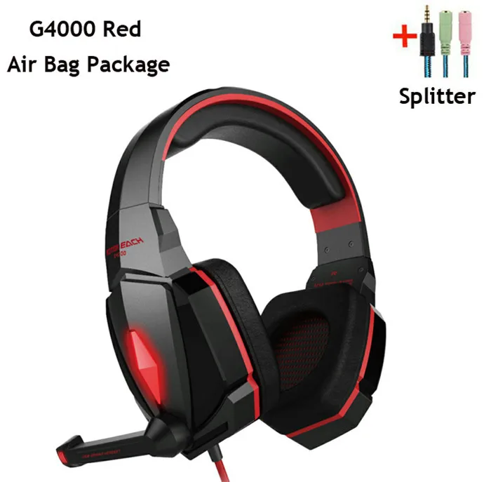 G4000 RED CABLE G2000 G4000 G9000 Игровые наушники проводные наушники с глубоким басом с микрофоном светодиодный светильник наушники для PS4 ноутбук Xbox PC Gamer - Цвет: G4000 RED CABLE