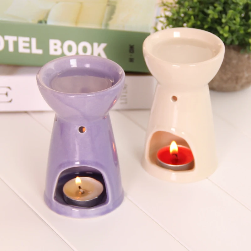 Элегантные фиолетовые/Белые Керамические ароматические свечи Аромалампа Frgance