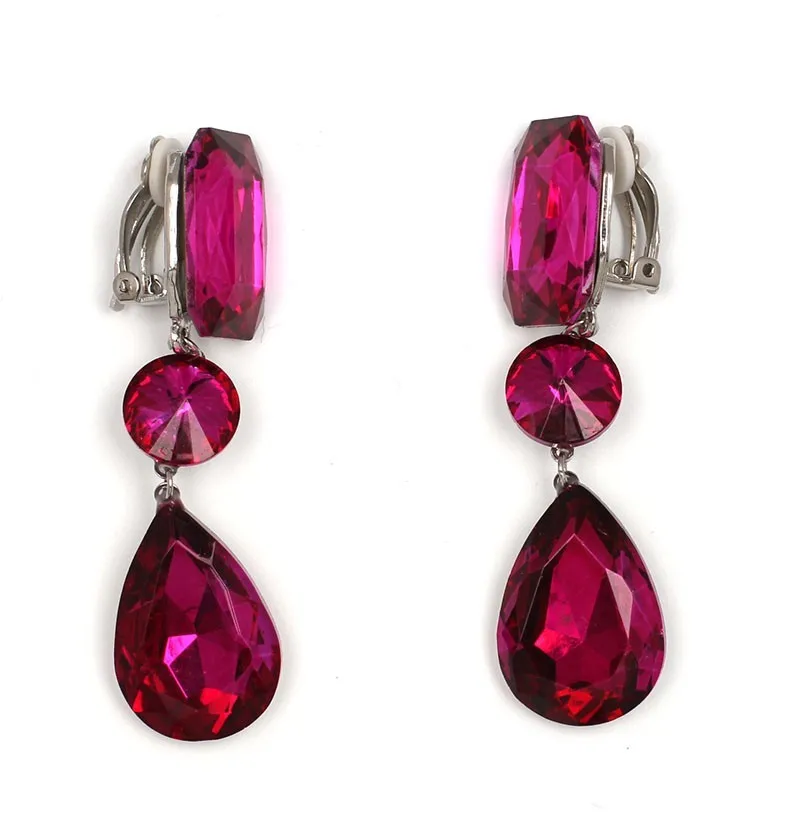 Юрские Винтажные висячие серьги с кристаллами модные ярко розовые роскошные