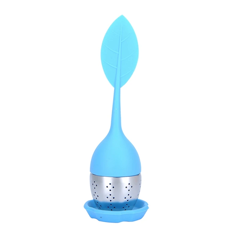 blue leaf infuser Ситечко для заварки чая из нержавеющей стали с блокировкой для специй, многоразовое Сетчатое сито для чая, сито для специй - Цвет: blue leaf infuser