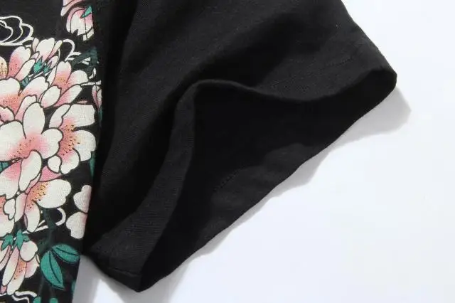 Футболка унисекс в японском стиле Ukiyoe с вышивкой карпа, высокое качество, летняя Этническая футболка, модные футболки