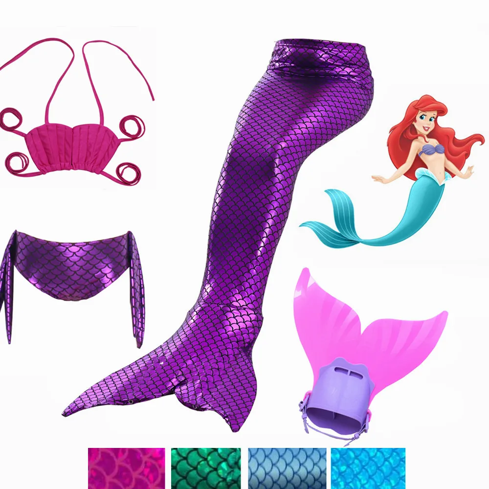

2017 HOT!Ariel Mermaid Tail Swimming Mermaid Tail with Flipper Bikini Girls Children Swimmable Mermaid Tail Costume Cosplay