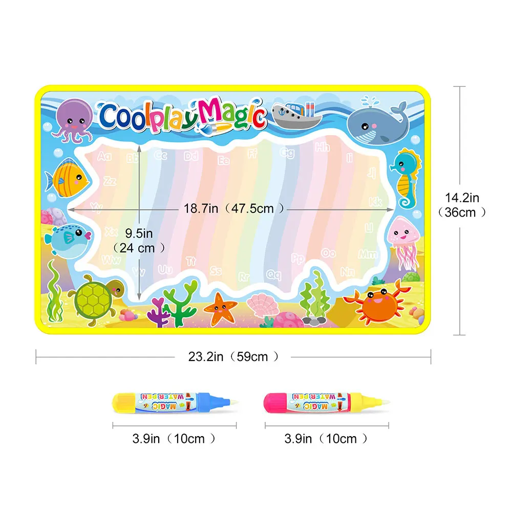 

Toys For Children Magic Water Drawing Doodle Mat with Water Pen Coloring & Painting Board Early Educational Toy Gift