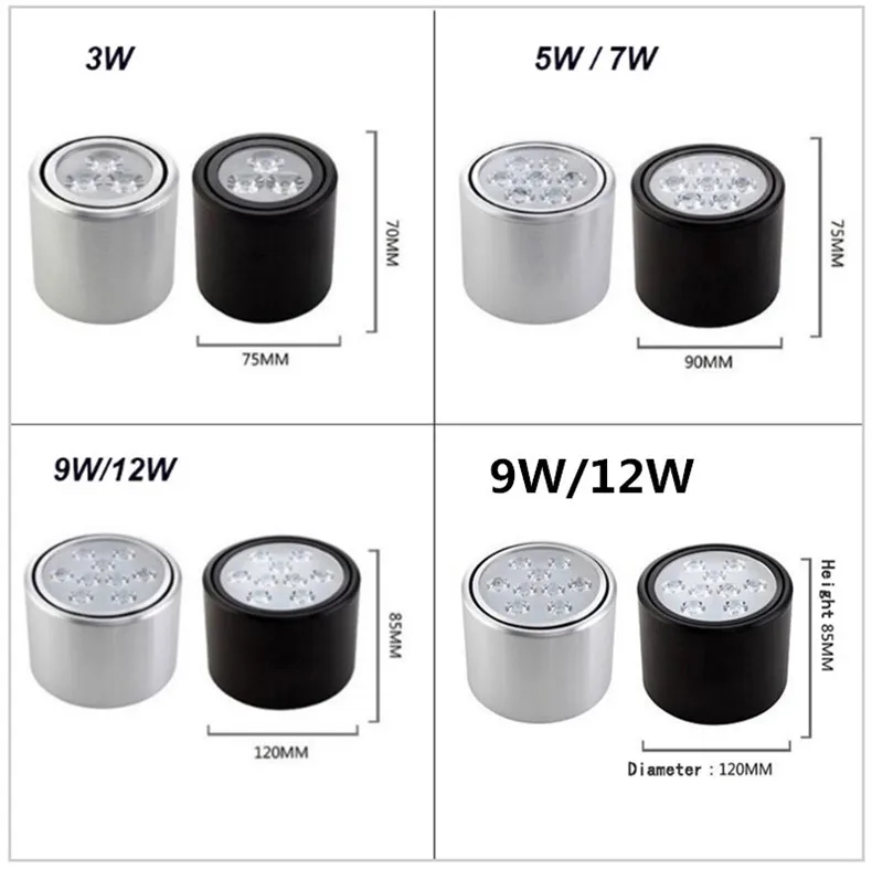 Светодиодный потолочный светильник с поверхностным креплением 3 дюйма