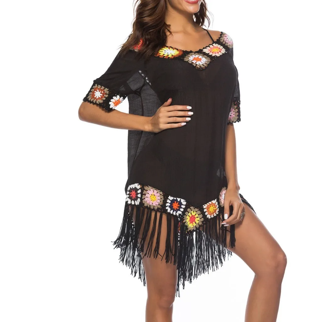 Высококачественная Пляжная накидка на купальник Вязаная пляжная одежда