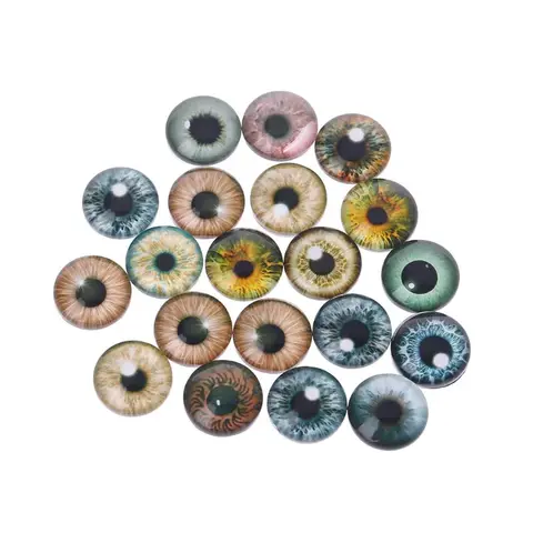 Глазные яблоки для глаз динозавров стеклянная кукла, 8/12/18 мм, для изготовления украшений вручную, 20 шт.
