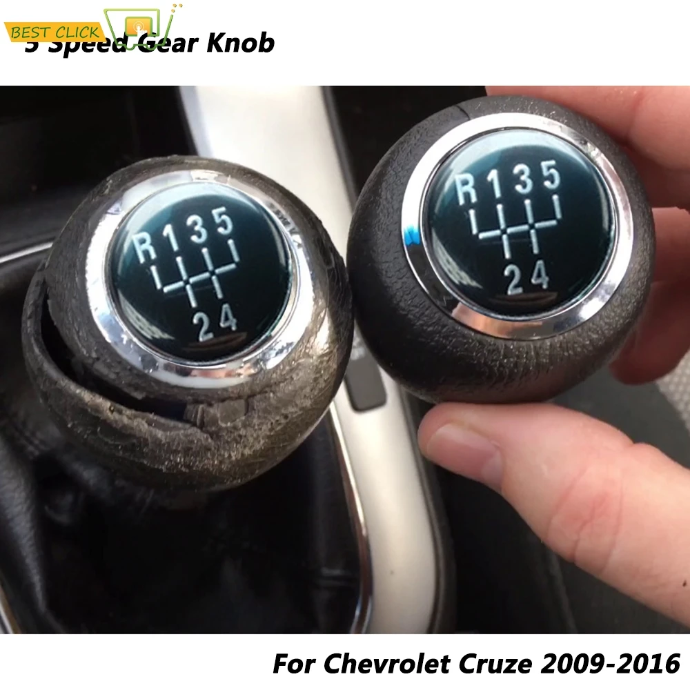 5 Speed Manual Lever Gear Shift Knob Cover For Chevrolet Chevy Cruze 2008 2009 2010 2011 2012 2013 2014 2015 2016 - изображение