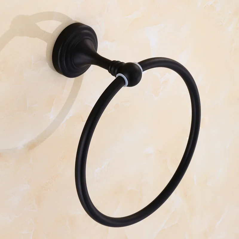 Solid Stainless steel black Finished Bathroom towel ring bathroom Accessories Towel Ring rackTowel shelf Bar | Обустройство дома
