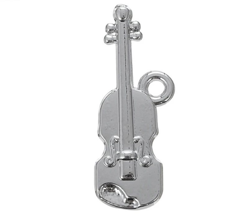 

30pcs, Guitar Silver Hang Pendant DIY Accessories For Necklaces, Bracelets, 184758