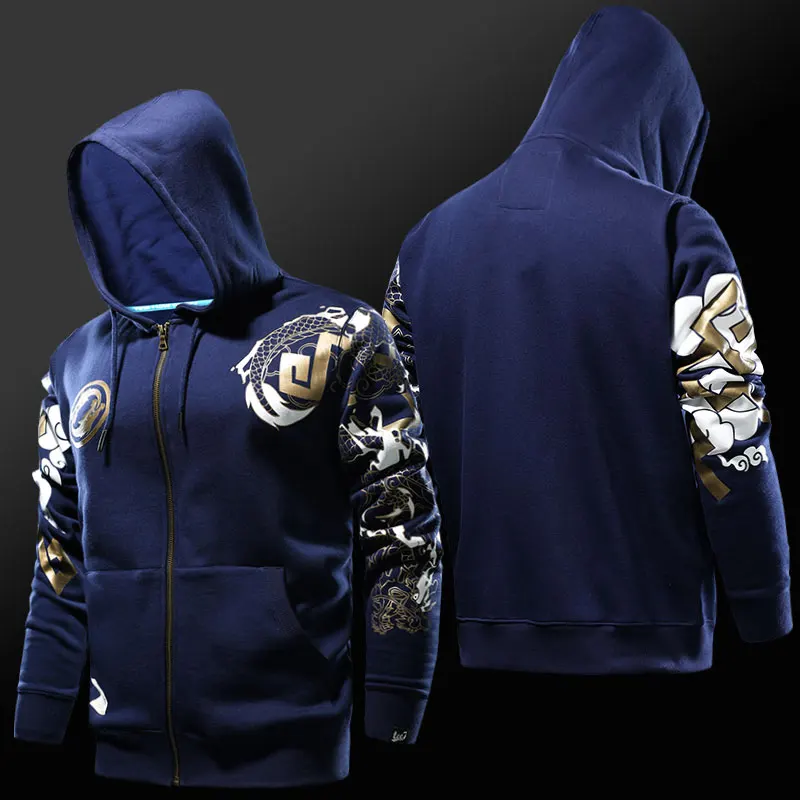 Hanzo TEE7 игра OW хлопок толстовка жнец Ханзо Junkrat Hog power толстовки мужская повседневная одежда косплей костюм - Цвет: Hanzo