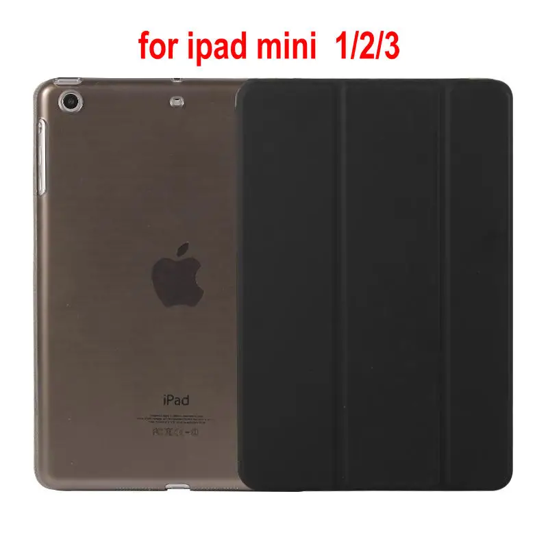 mini123 black Кожаный чехол из искусственной кожи для ipad mini1 2 3 4 5 mini2 mini 3 mini4 mini 5 Магнитный чехол для планшета с функцией пробуждения и сна для mini1/2/3/4/5 - Цвет: mini123 black