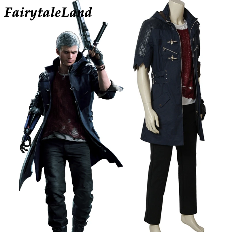 Игра DMC5 Nero, для косплея костюм на Хэллоуин реквизит Горячая игра Охотник чехлы для телефонов Nero полный костюм Индивидуальный заказ DMC 5 синий чехлы для телефонов Nero наряд