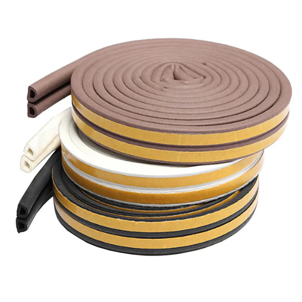 5/10M Self Adhesive D Type Doors and For Windows Foam Seal Strip Soundproofing Collision Avoidance Rubber | Дом и сад