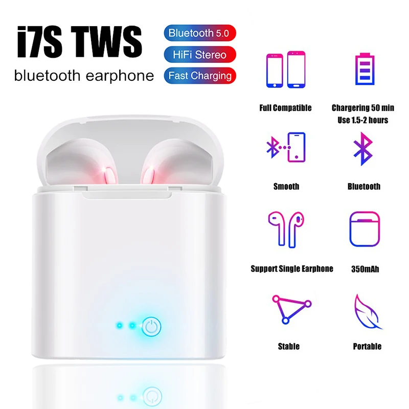 Горячие Новые i7 i7s TWS мини беспроводные Bluetooth 5 0 наушники вкладыши стерео