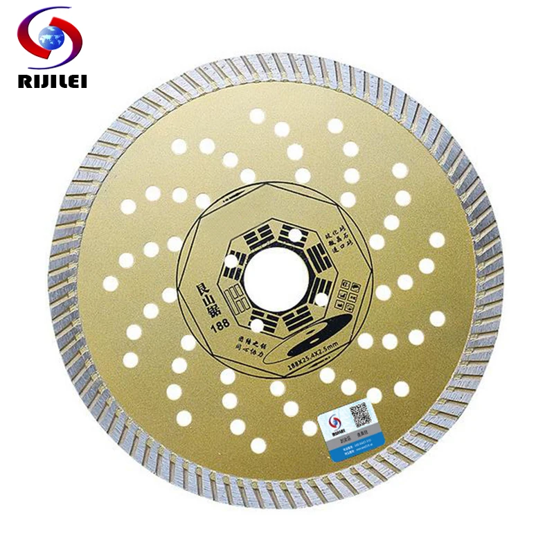 RIJILEI 188*25.4*2.5 Ultra-Thin Ceramic Tile Cutting Blade Micro-Crystallized Stone Circular Saw Marble Cutting Disc MX03