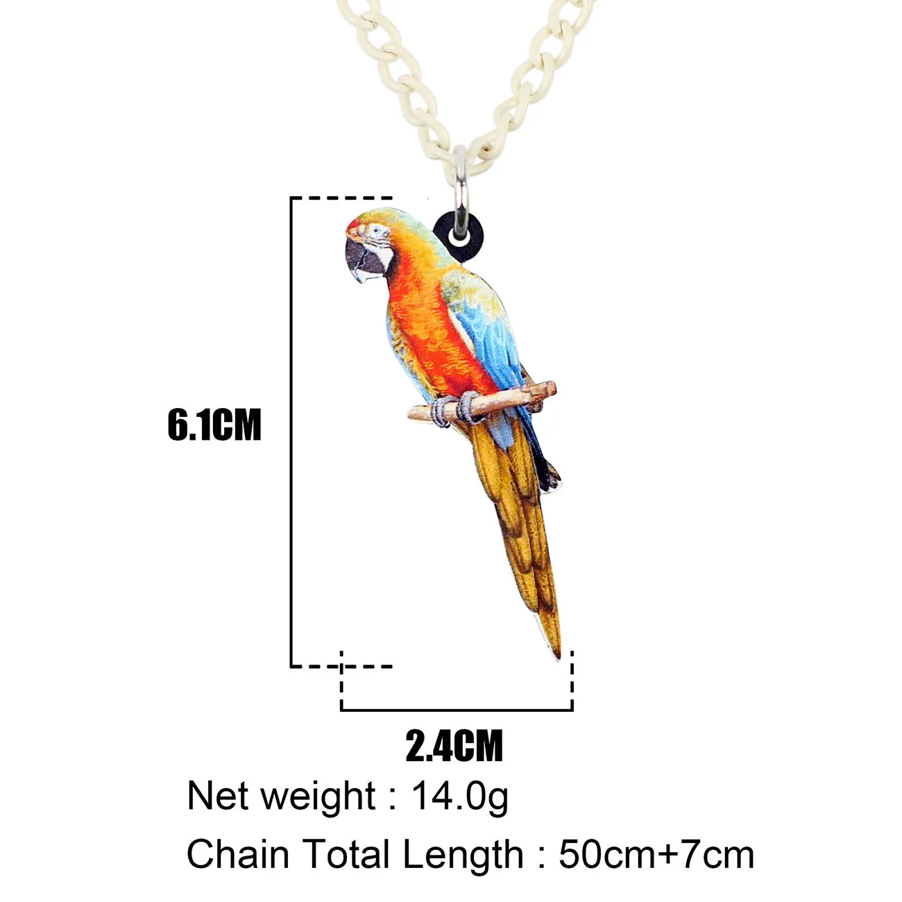 WEVENI Acrylic Tropic Parrot Bird Necklace Pendant Chain Collar Novelty Animal Jewelry For Women Girl Gift Wholesale Accessories | Украшения