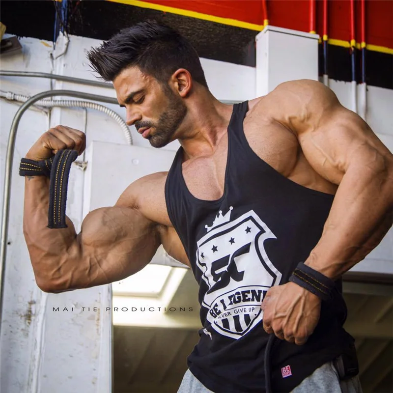 Мужская майка для тренировок спортивная рубашка без рукавов 2018 Новая мужская