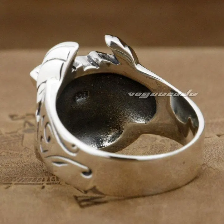 Панк модное кольцо в стиле локомотив Твердое Серебро 925 пробы крутое мужское