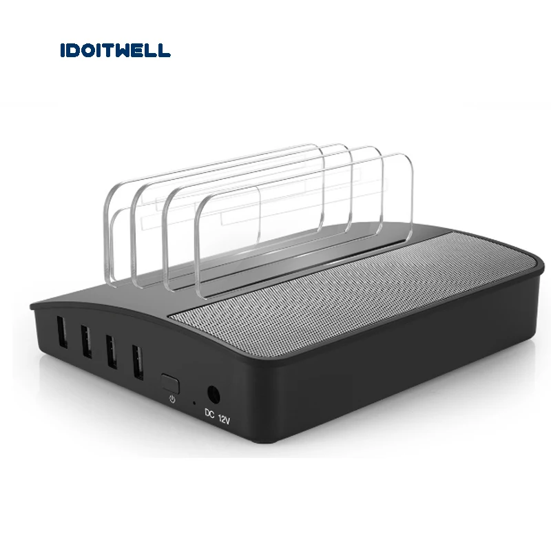 4 Порты USB зарядное устройство bluetooth динамика 5V6A настольная Зарядная Станция 6 Вт беспроводной Динамик с bluetooth для iPhone x samsung S8