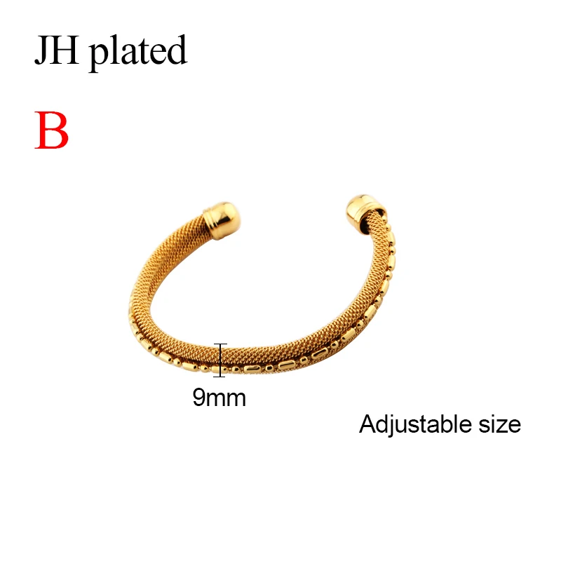 JHplate Африканский Эфиопский Модный золотой цвет браслеты ювелирные изделия для женщин Mengifts растягивающийся Регулируемый размер браслет давая друзьям - Окраска металла: B