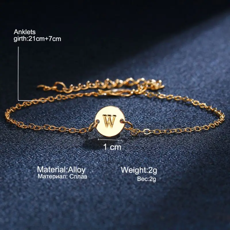 JAVRICK Alphabet Letter Initial Disc Bracelet Gold A to Z Friendship Gifts | Украшения и аксессуары