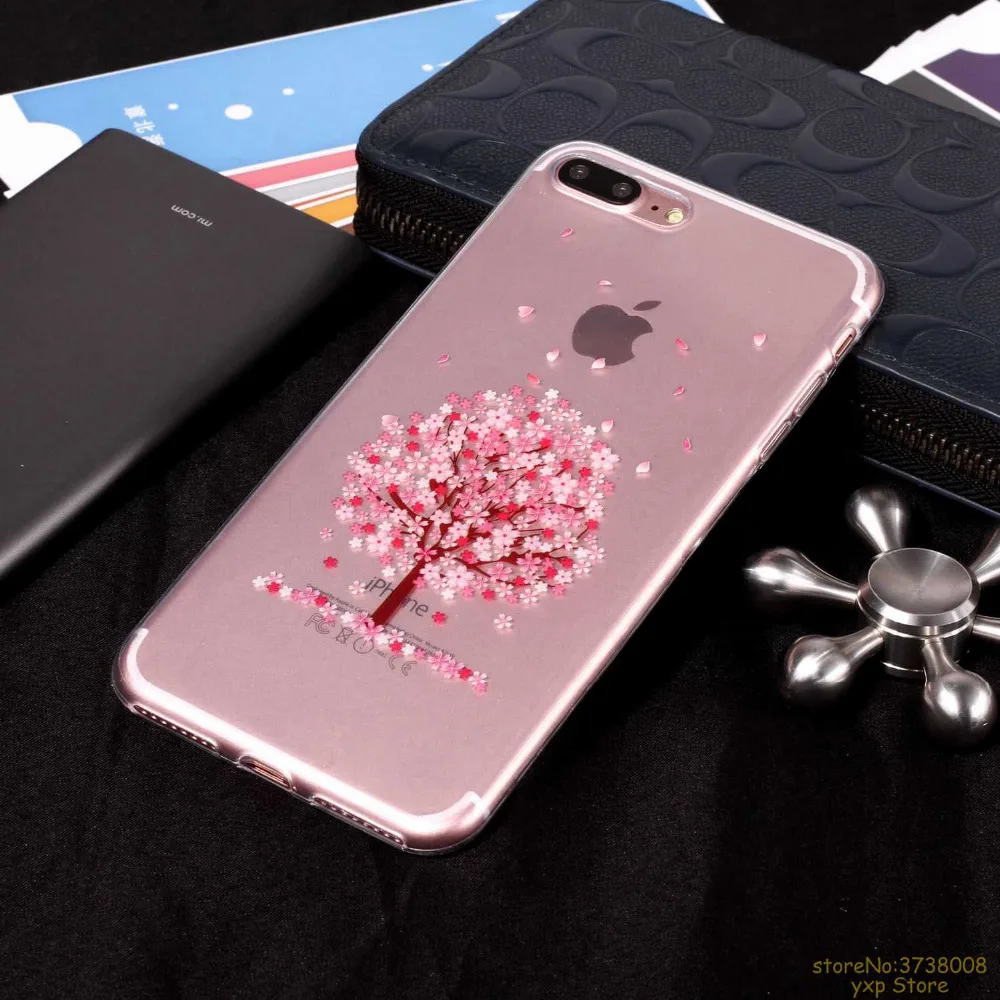 Мягкий силиконовый чехол для телефона из ТПУ с цветком простой стиль Apple iPhone 7 8 PLUS