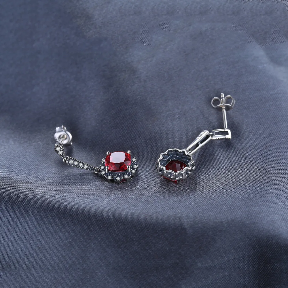 JewelryPalace Винтаж 4.5ct площади созданный рубиновые серьги 925 пробы серебро ювелирных