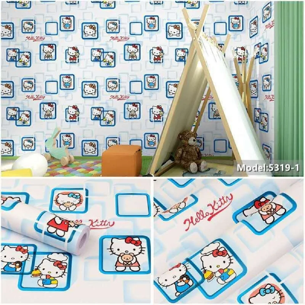 45 см X 1000 см HelloKitty, водонепроницаемые самоклеящиеся обои из ПВХ, настенные наклейки для гостиной, телевизора, стены, спальни, для детей, креативные