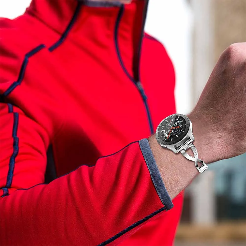 S3 Frontier/классический ремешок для часов со стразами 22 мм Samsung Galaxy Watch 46 Сменные