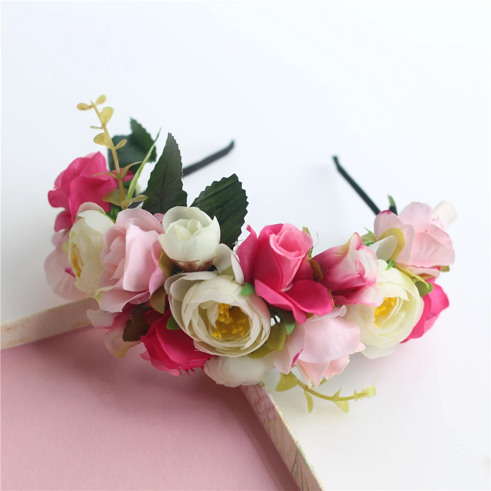 

Women Girls Colourful Flower Fairy Boho Floral Wedding hair headband band hoop Headwear PROP