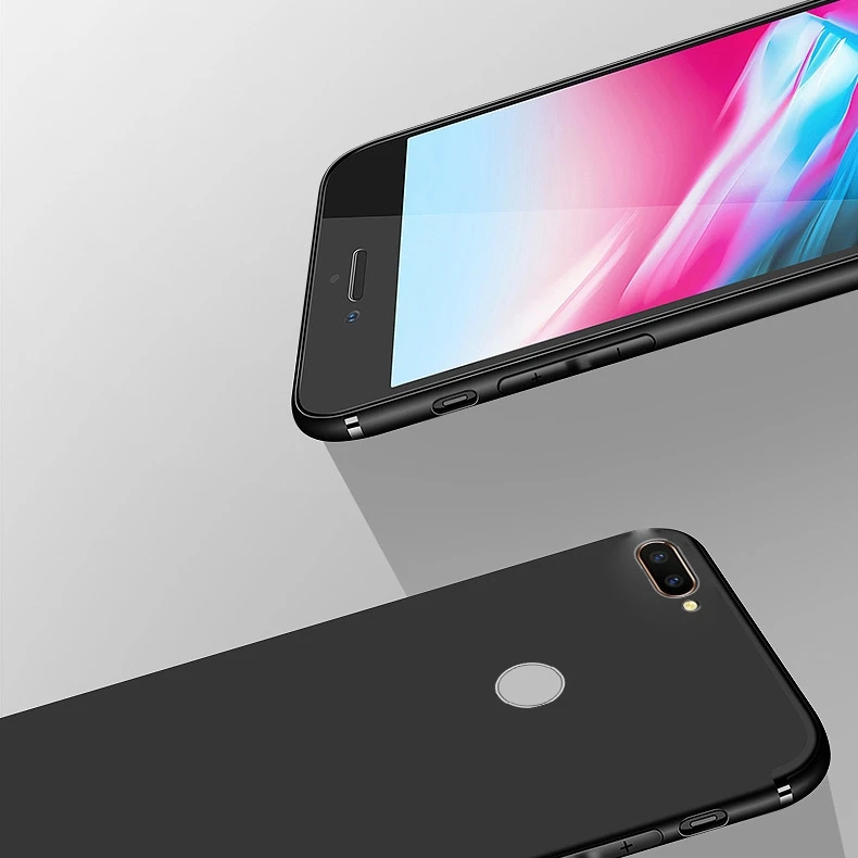 Huawei P Smart 5 65 дюймов Чехол ТПУ Мягкая силиконовая черная накладка на заднюю панель для телефона чехол 2017