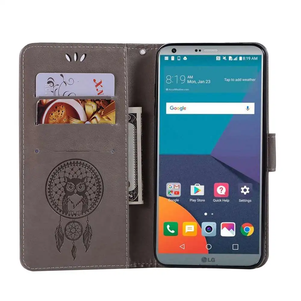 Мода Ловца снов Сова скороговоркой чехол для LG G6 бумажник телефон Stylo 3 Coque кожа
