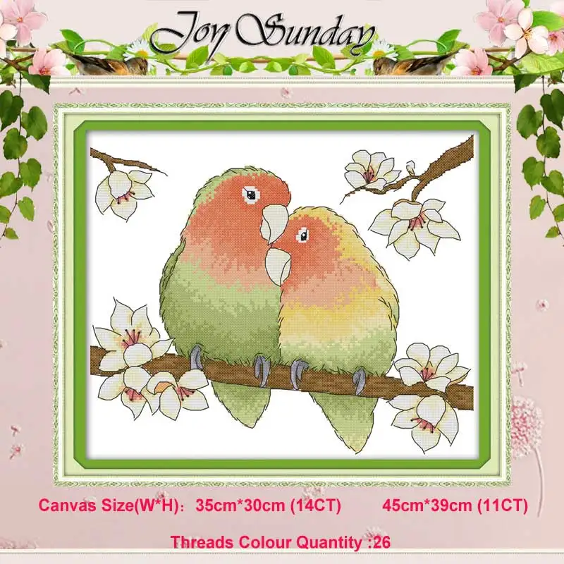 Loving parrots Parrot Scarlet macaw animals Счетный 11 14CT Набор для вышивания крестиком DIY DMC Китайский Набор для вышивания крестиком вышивка рукоделие домашний декор - Цвет: Loving parrots
