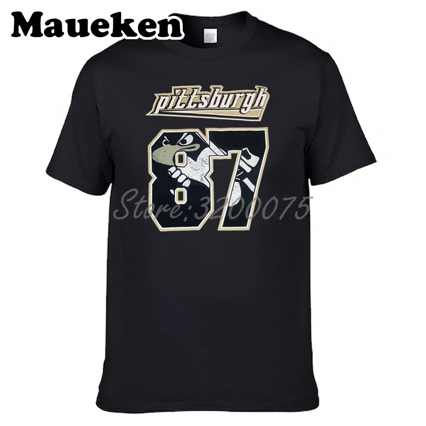 Мужская футболка Sid Anger 87 Sidney Crosby футболки с коротким рукавом 100% хлопок W0518077|t shirt