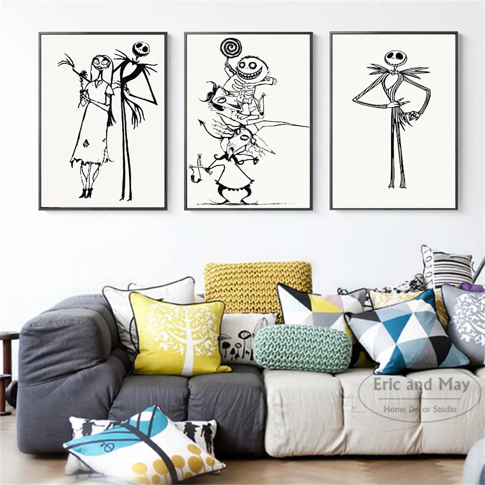 

Minimalist Nightmare Before Christmas Posters And Prints Wall Art Canvas Painting For Living Room Decoration Home Decor Unframed