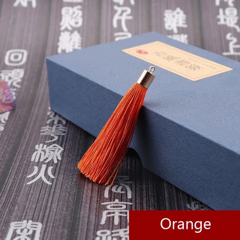 Orange Yellow Новинка, 10 шт./лот, 6 см, маленькие хлопковые шелковые шнуры с кисточками для сережек с металлическими колпачками, Очаровательные Подвески с кисточками, фурнитура для изготовления ювелирных изделий - Цвет: Orange Yellow