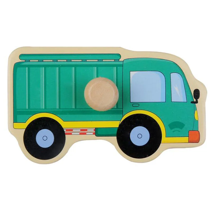 Wooden Cartoon Traffice Montessori Toy Transportation Cognition Puzzle Baby Funny Material Math Blocks XWJ454- | Игрушки и хобби