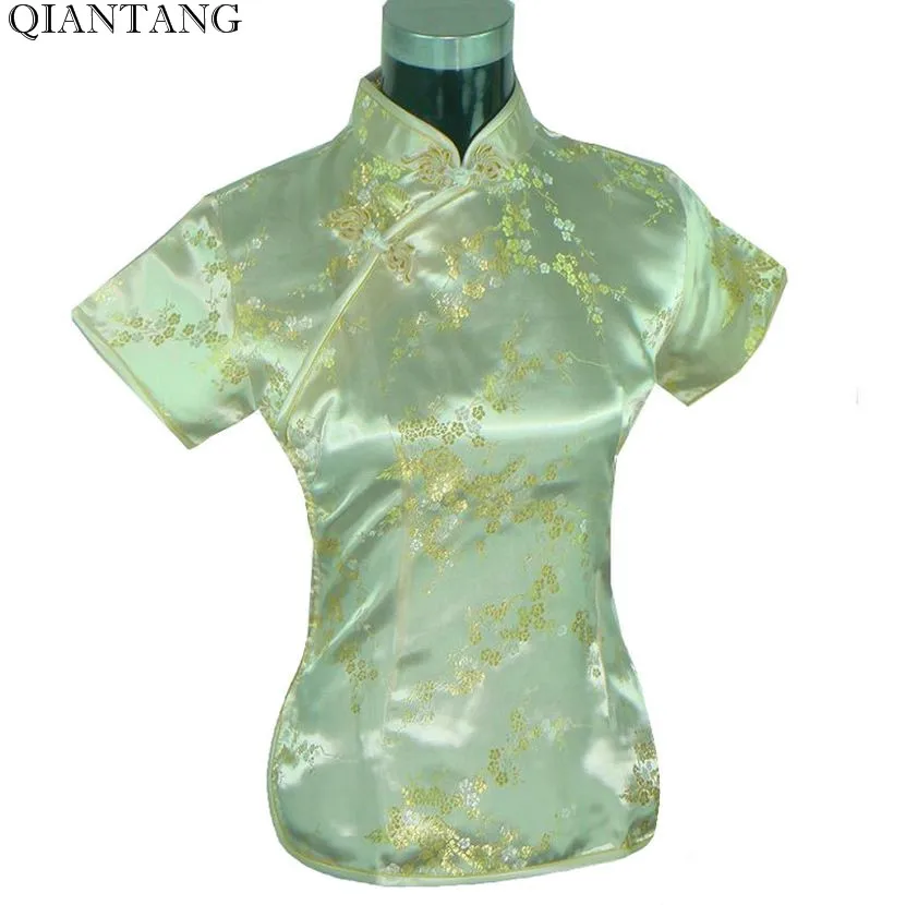 Черно красная Новинка летняя блузка Mujere Camisa китайская женская атласная рубашка