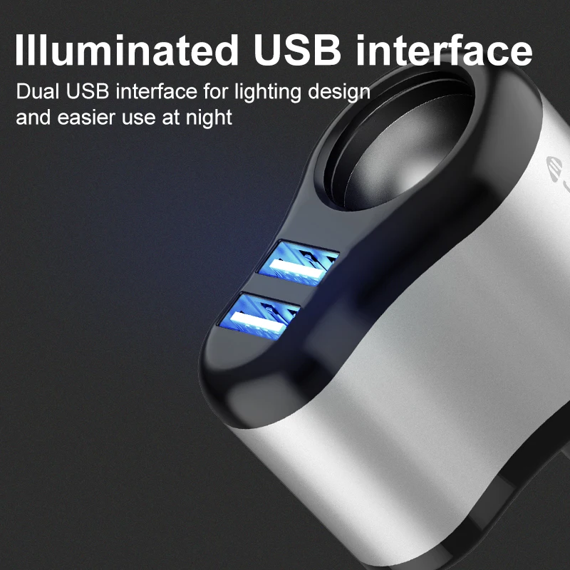 Jellico автомобиля Зарядное устройство прикуриватель 2 Порты USB 3.1A мобильного