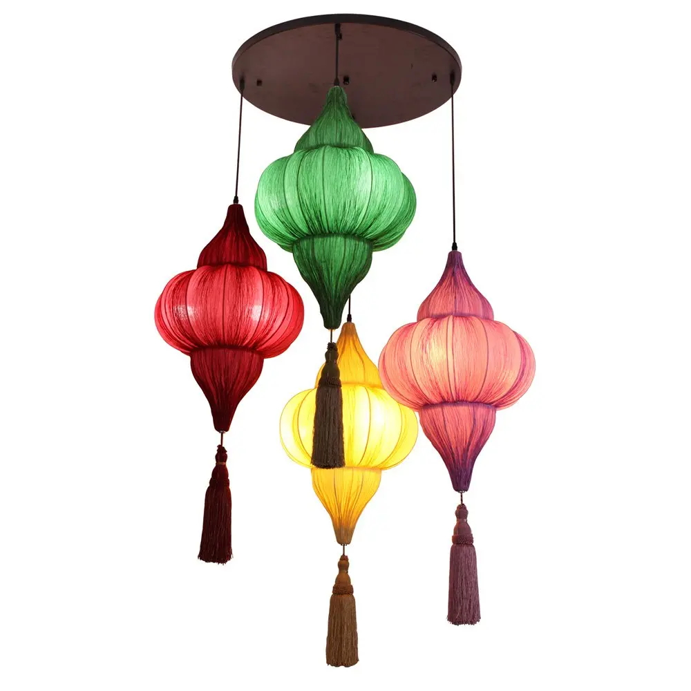 Тканевые подвесные светильники в китайском стиле для спальни традиционная