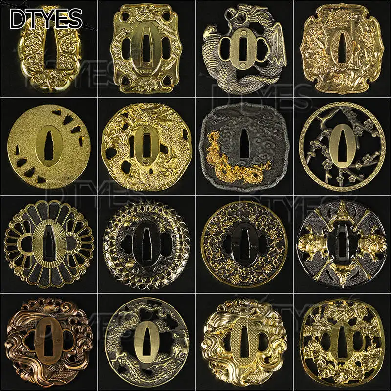 Сплав японские аксессуары для мечей Tsuba Красивая защита для катаны вакизаши Танто 3,2 см ширина(около хабаки) лезвие Al01-Al32