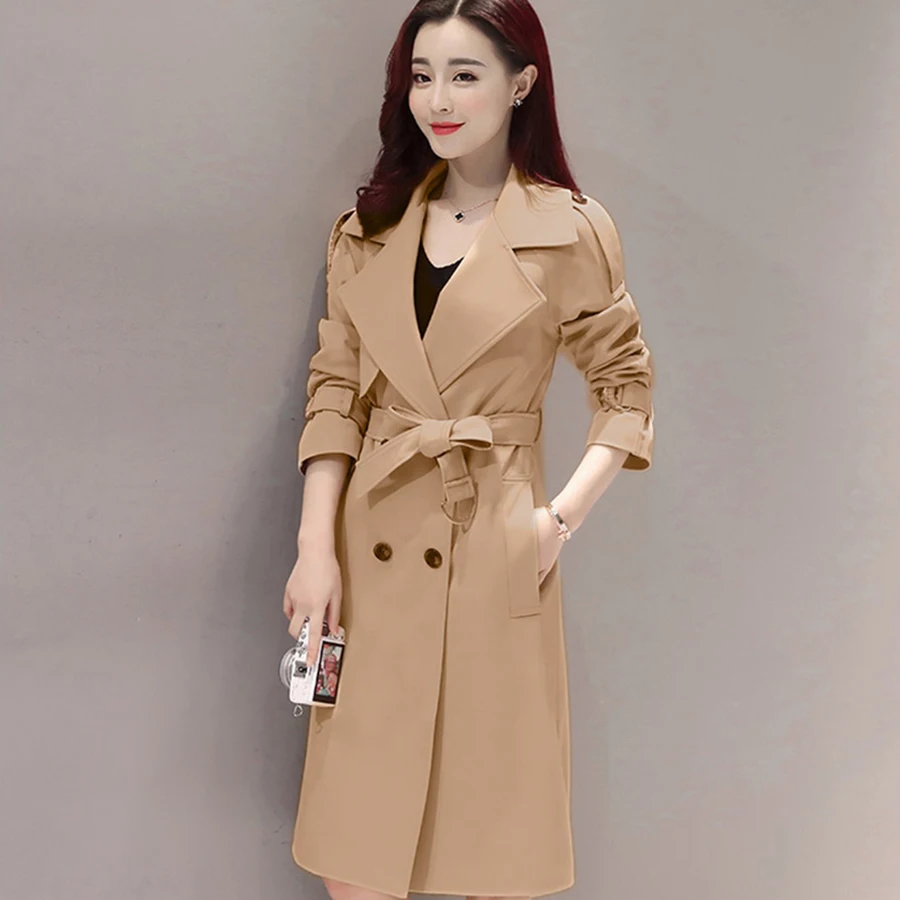 Ladies Double Breasted Trench Coat Winter Cardigan Windbreaker Plus Size Decently Ukraine Harajuku Overcoats For Womens P7C1155 | Женская