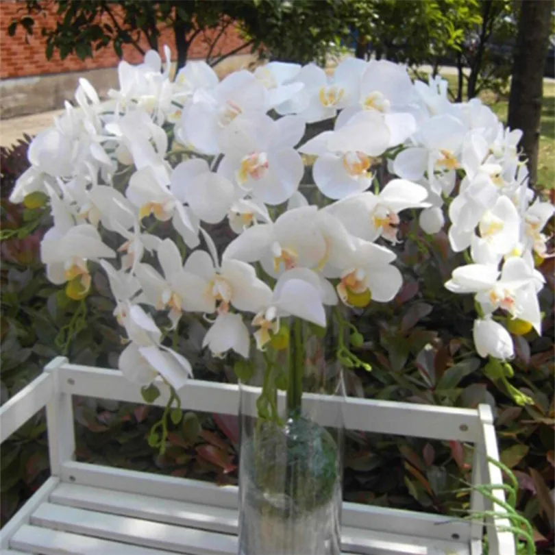 6 P настоящие сенсорные орхидеи бабочка фаленопсис белый/фуксия/розовый