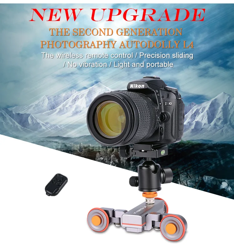 YELANGU L4X Autodolly Electric Track Slider Motor Dolly Tabletop Auto Dolly Rolling Skater Slider for DSLR Camera Camcorder DV